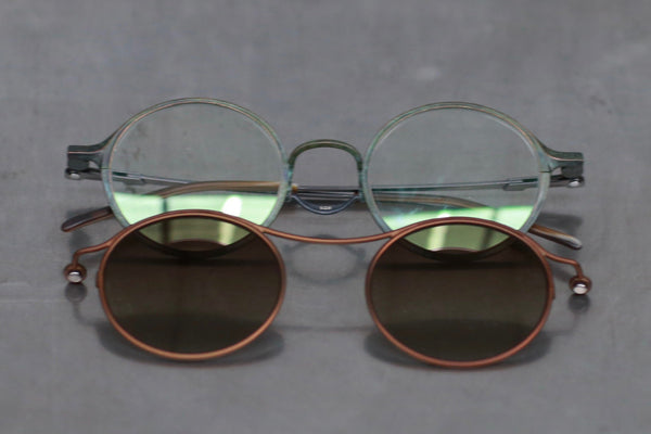 Rigards X TVA Joint RG2000TVA Stainless Steel + Pure Titanium Alloy 925 Silver Sunglasses Series RG-RG2000TVA(A)-FCQTTMQT Emerald Bronze Frame Transparent/Bronze